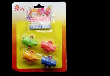 Pretty 3 Colors 6Pcs Spiral Birthday Candles With Airplane Shaped Plastic Holder