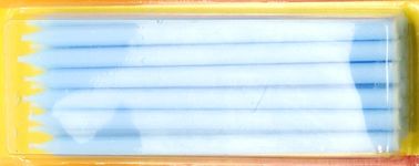 Paraffin Wax Skinny Long Birthday Candles , Blue Color Tall Candles For Cake