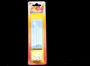 Paraffin Wax Skinny Long Birthday Candles , Blue Color Tall Candles For Cake